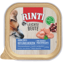RINTI Leichte Beute 300g Schale Huhn pur und Geflügelherzen (92503)